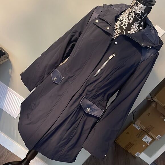Jones New York Trench Coat NEW Navy - Picture 1 of 4